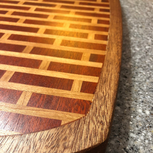 Mahogany Cutting Board with Bloodwood and Cherry Inlay