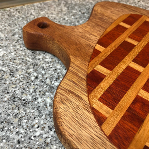 Mahogany Cutting Board with Bloodwood and Cherry Inlay