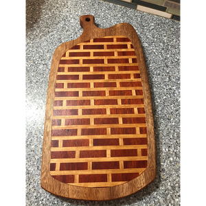 Mahogany Cutting Board with Bloodwood and Cherry Inlay