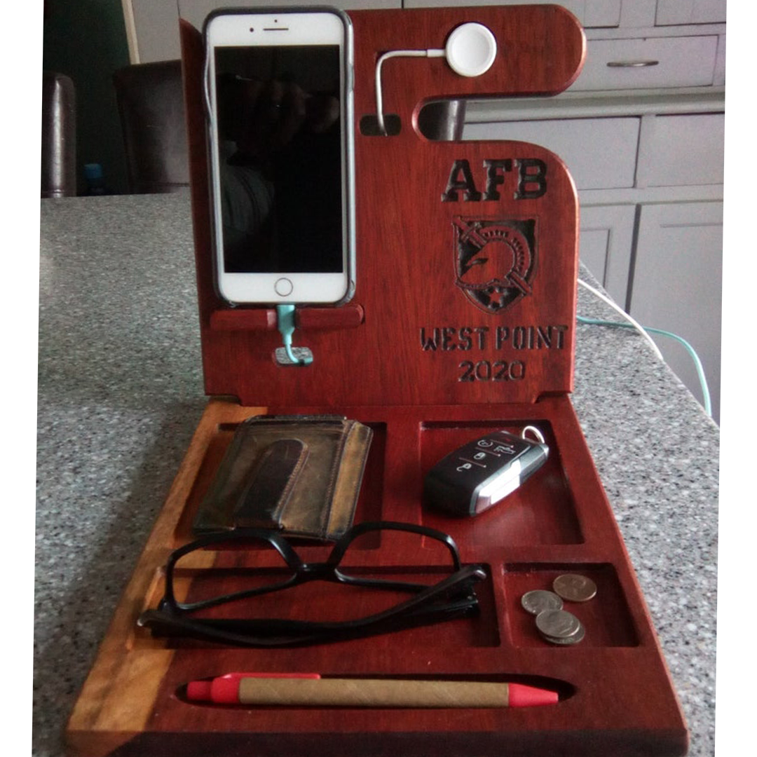 Personalized Phone Dock with Apple Watch Station