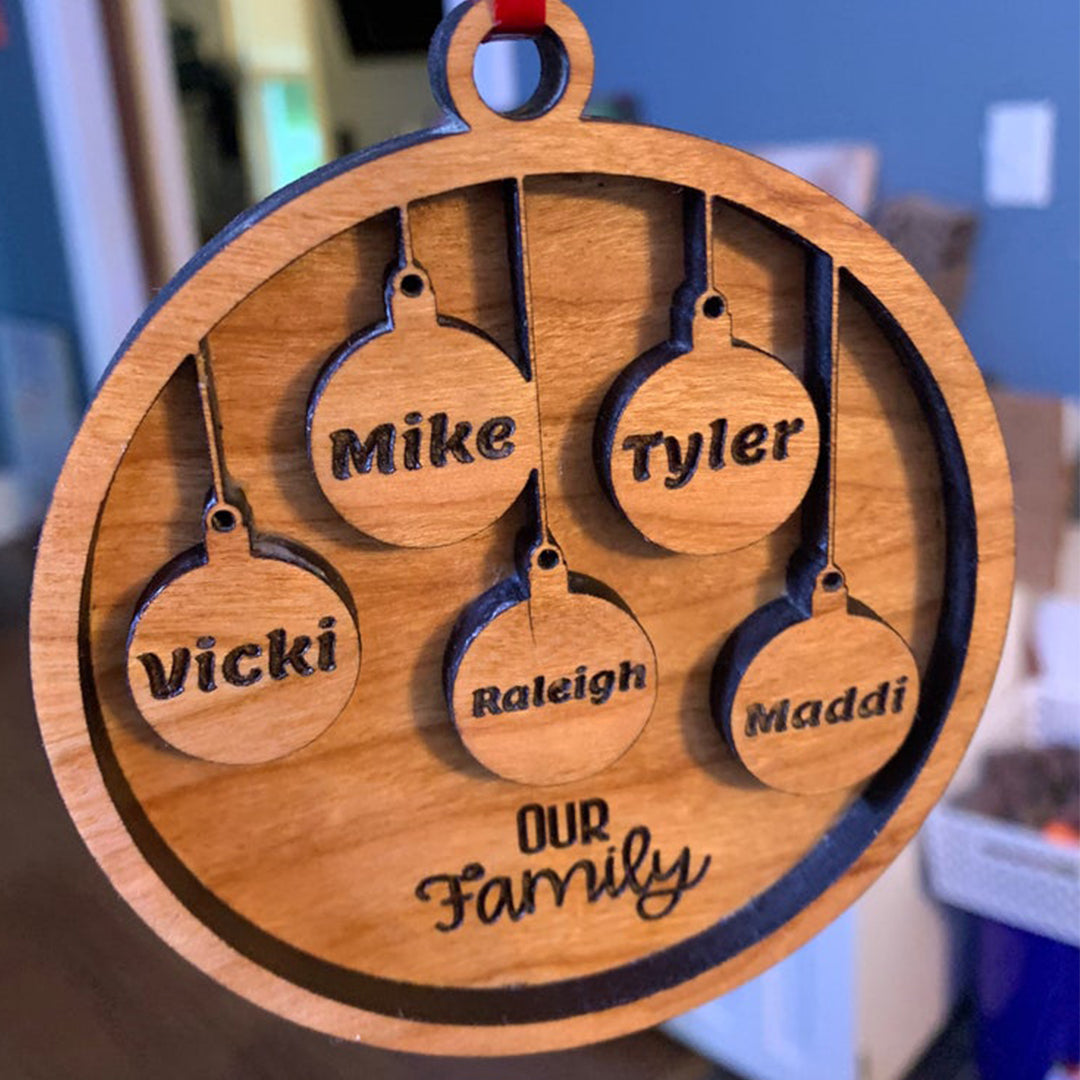 Custom Family Christmas Ornaments - Old Crow Custom Woodworks